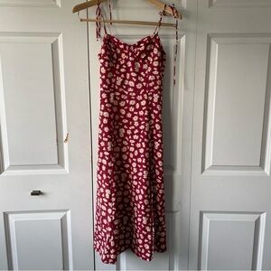 SHEIN Red and White Floral Dress